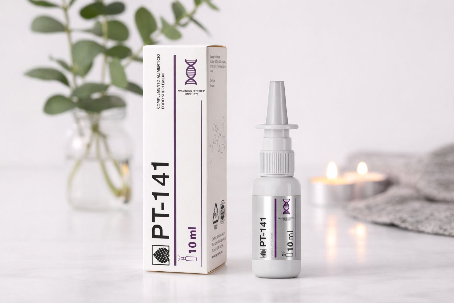 PT-141 (Bremelanotid) spray nazal 10 ml — peptid pentru creșterea libidoului și a activității sexuale la bărbați și femei - imagine 2