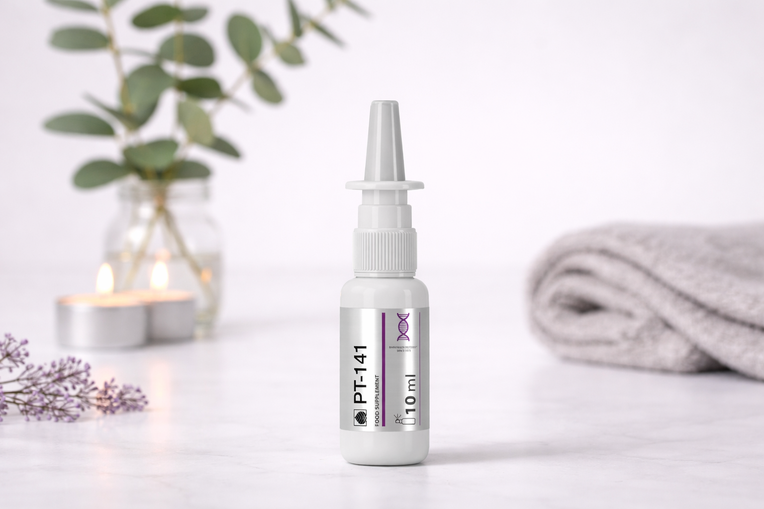 PT-141 (Bremelanotid) spray nazal 10 ml — peptid pentru creșterea libidoului și a activității sexuale la bărbați și femei - imagine 3