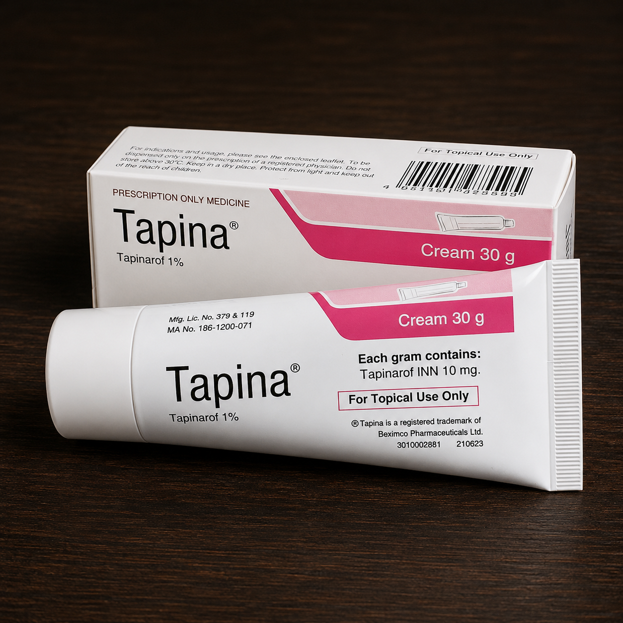 Tapina® — 1% cream for the treatment of plaque psoriasis, 30 g